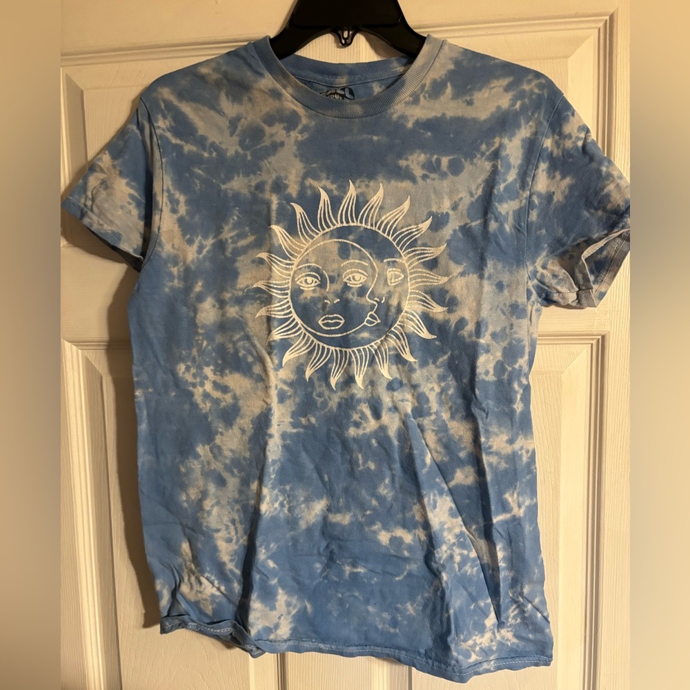 Blue Sun & Moon Tie-Dyed T-shirt